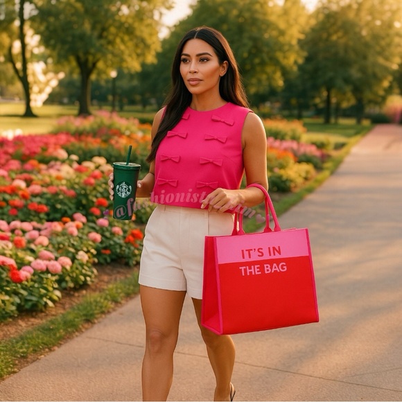 kate spade Handbags - Kate Spade “ It’s in The Bag “ Pink and red Tote Bag